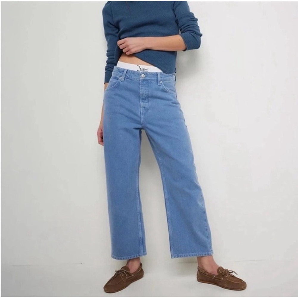 Free People We The Free Deep Trance Barrel Boyfriend Jean 33 Blue Baggy Casual